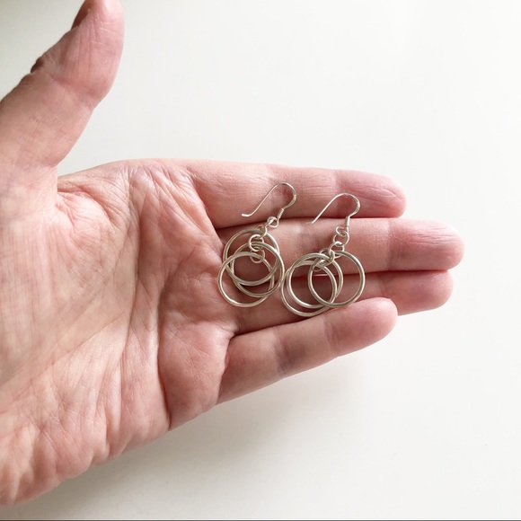 Silver Multi-Sphere Dangle Earrings - Picture 4 of 4